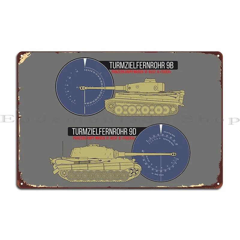 Tigers Sights Flashback Of A German Tanker Metal Plaque Poster Painting Sign Wall Decor Wall Decor Designs Tin Sign Poster