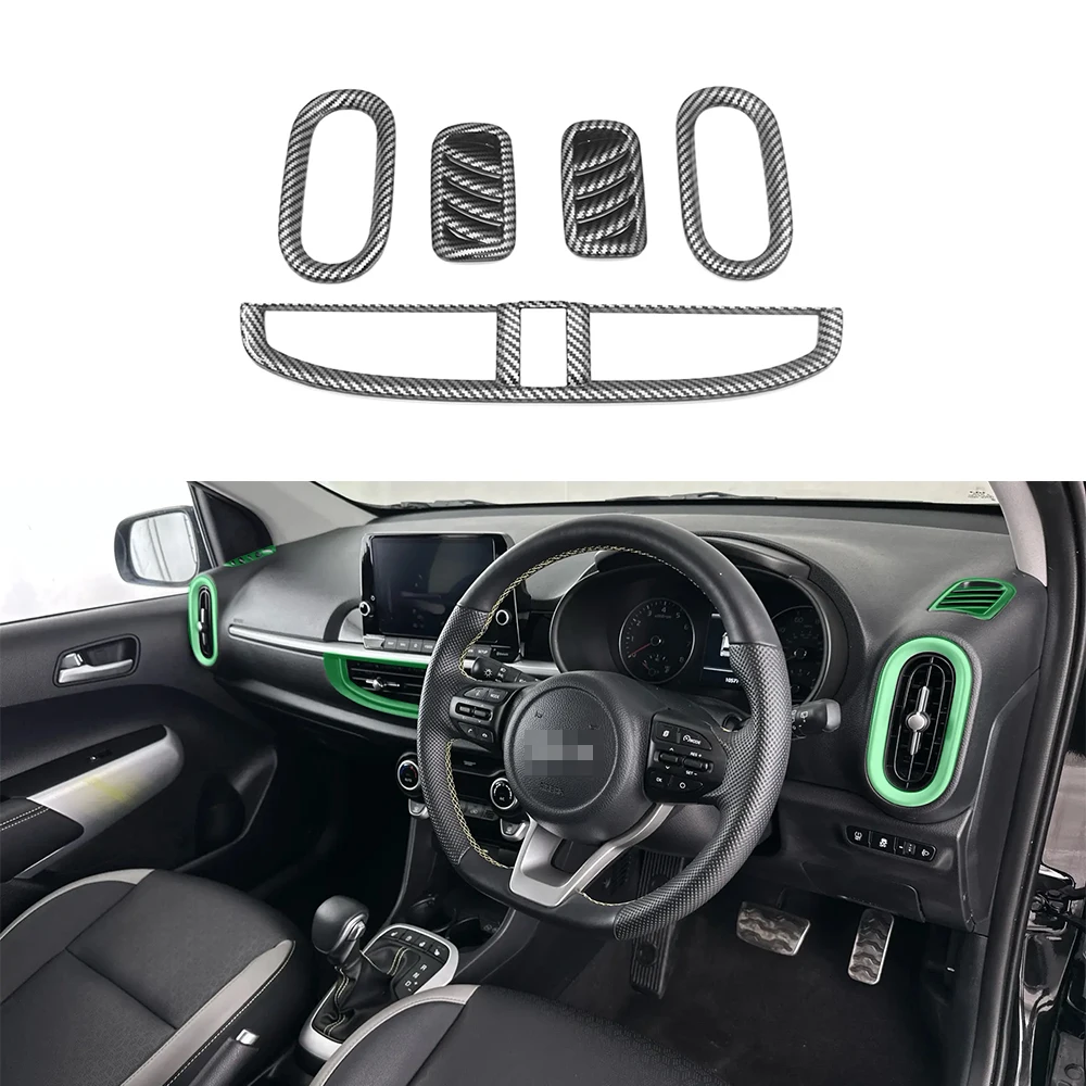 Suitable for KIA Picanto Middle Air Outlet, Left & Right Air Outlets, and Upper Air Outlet – 5-Piece Decorative Set.