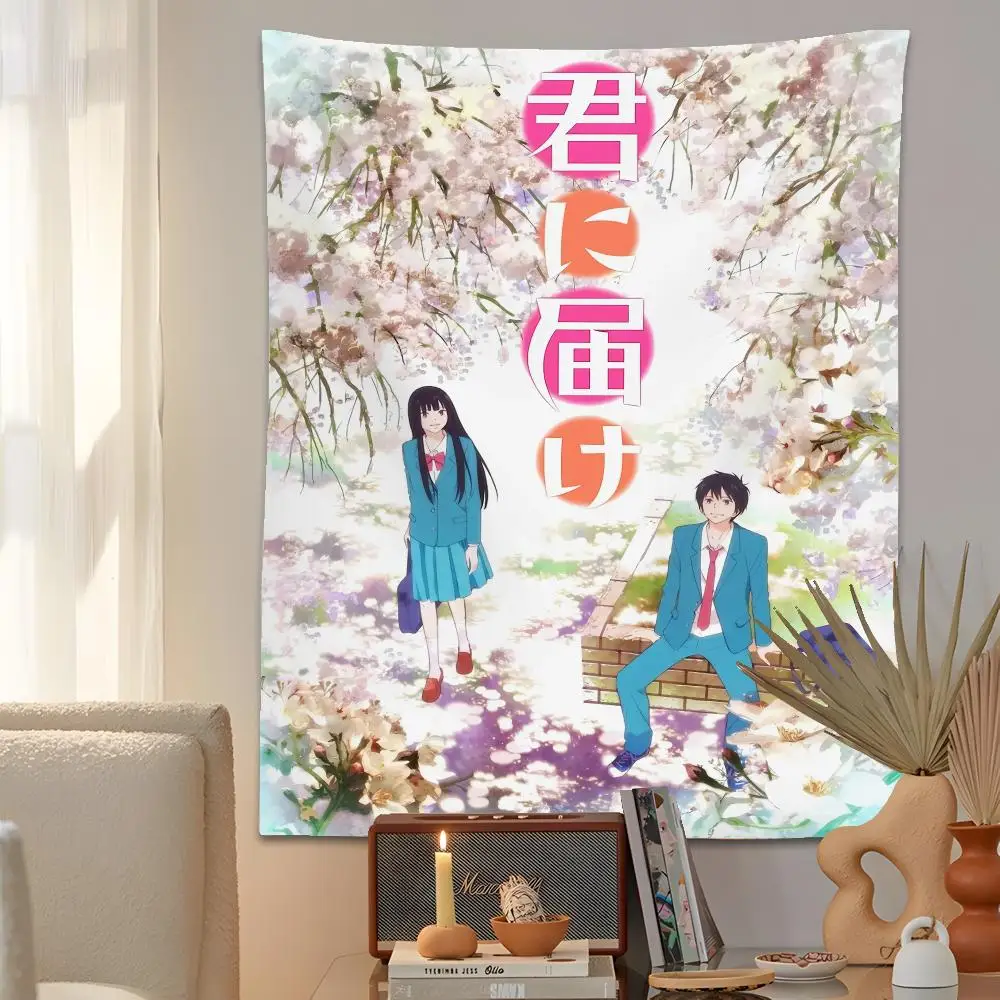 K-Kimi Ni T-Todoke Tapestry Microfiber Background Art Decor For Bedroom Living Room Bar Garden Outdoor Festival Wall Decor