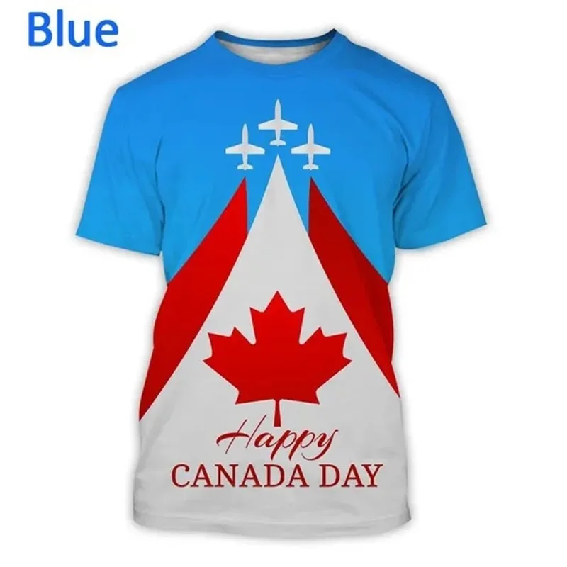 3d Print I Love Canada Graphic Tshirt For Men Casual Short-sleeved Personalized Hip-hop Tee Tops Men Women Canadian Flag Tshirts