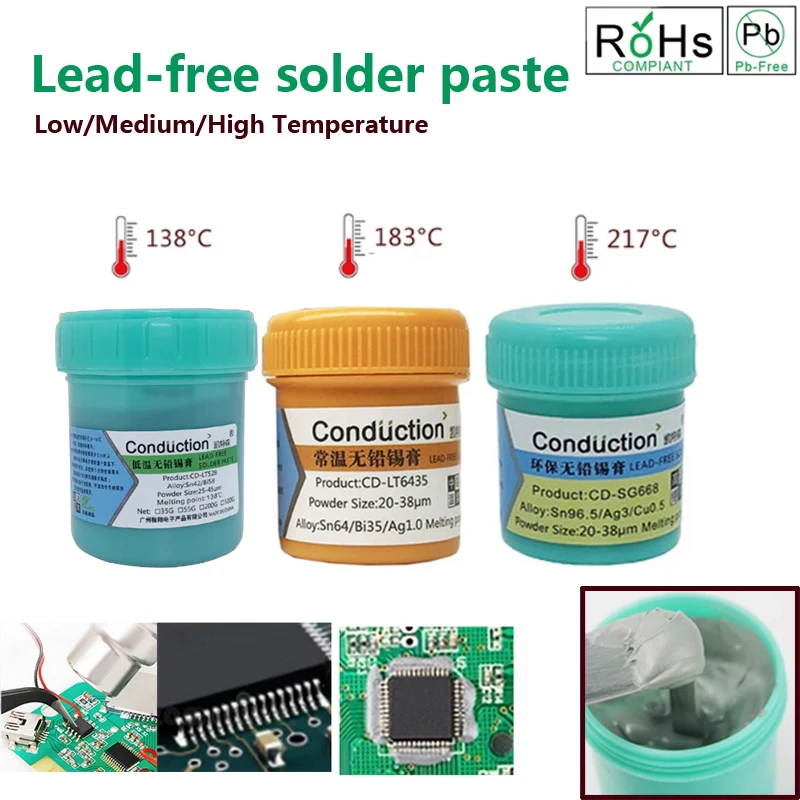 200/500g Solder Paste Low Temperature Lead-free Syringe No Clean For Iphone Repair Led Smd Sn42bi58 138℃ Welding Paste