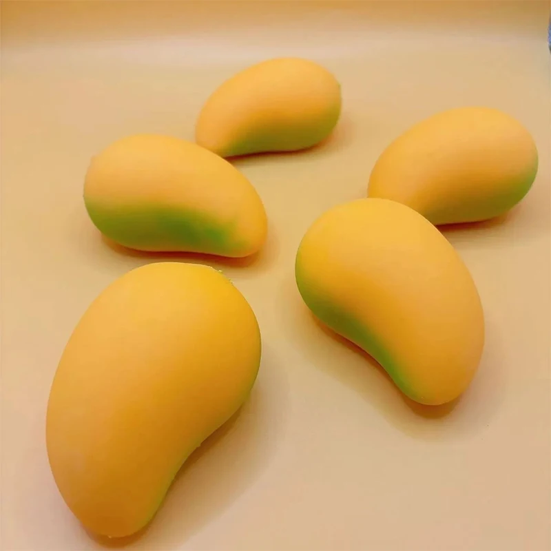 Handmade Crispy Mango Stress Ball Fidget Toy Crunchy Squeeze Ball Round Blocks Filled ASMR Anti Stress Toys for Adults