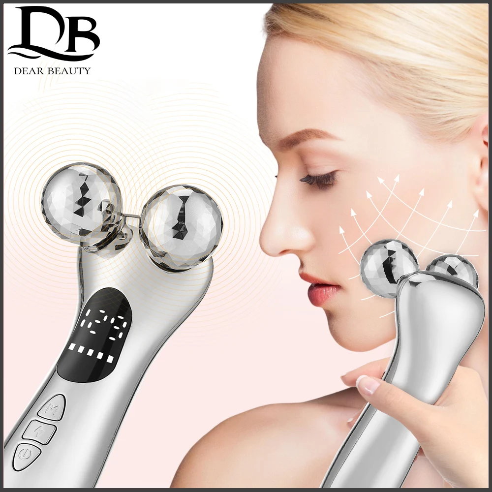 V-face Pulse Roller Device Vibration Fades Fine Lines Dark Circles Firming Lifting Skin Relieve Muscle Pain