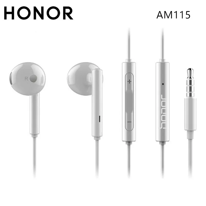 Original Honor AM115 Earphone With Mic And Remote In-Ear Headset 3.5mm Jack For Mobile Phones