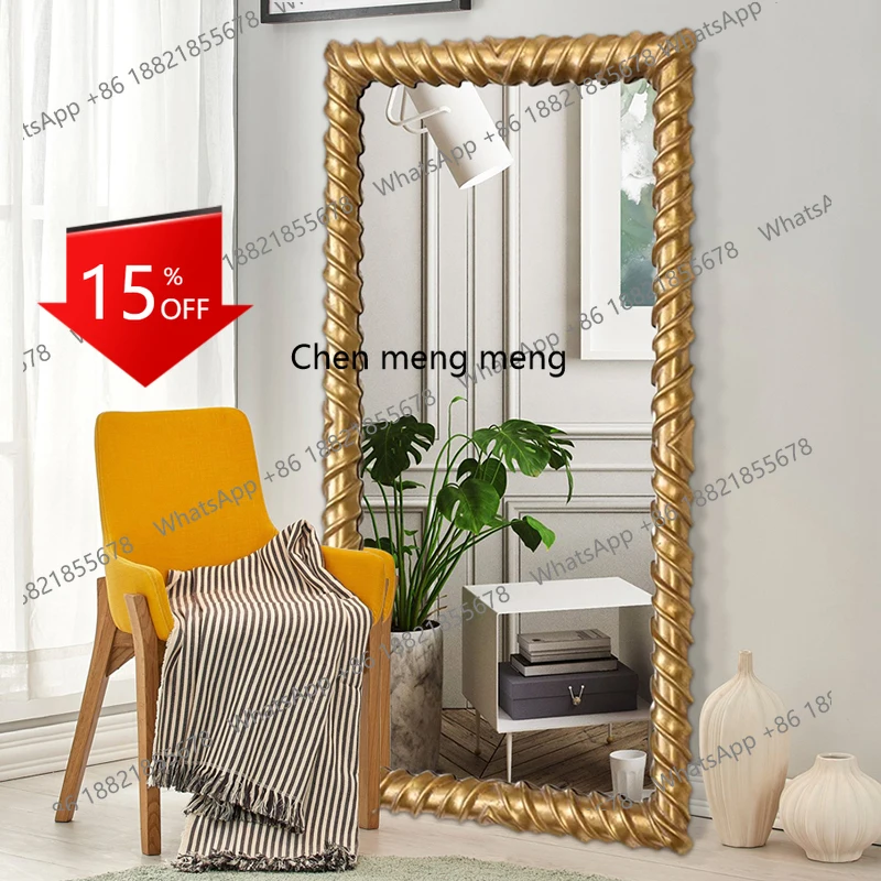 

E153 European square retro oversized full-body mirror Landmark French medieval clothing store fitting mirror