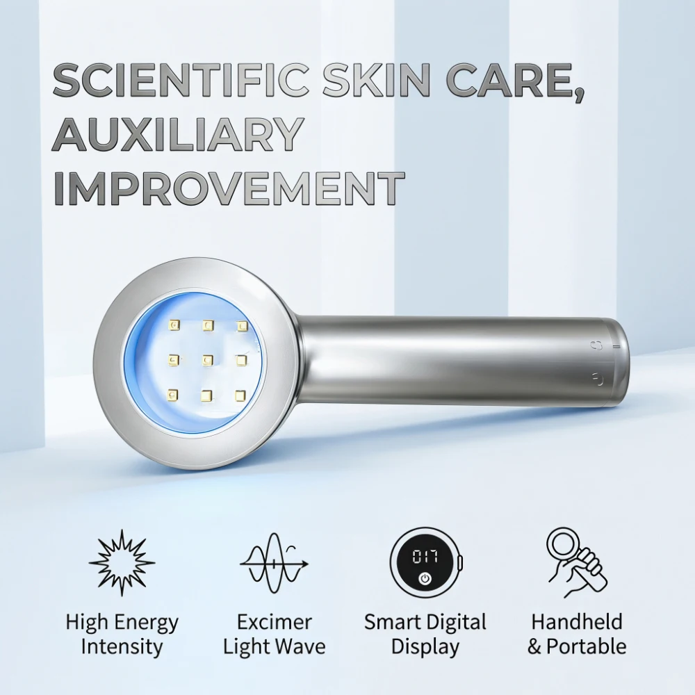 Handheld Vitiligo Lamp Home Use 308nm UVB Lamp for Vitiligo Phototherapy Light Therapy for Psoriasis Spots Eczema Skin Disease