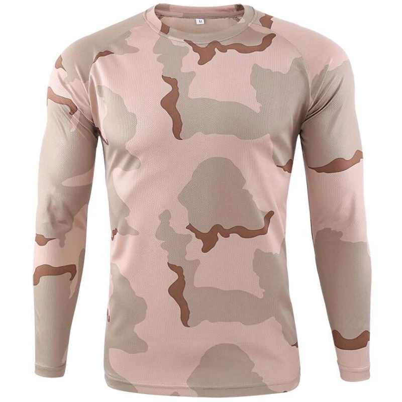 Camouflage Street Style Men\'s Long Sleeve T-Shirts Spring Autumn 3D Printing Youthful Vitality Tops Tees Plus Size 6XL