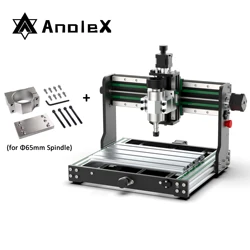 AnoleX CNC Router 3020-Evo with Φ65mm Spindle Clamp, All-Metal & XZ Dual Steel Linear Guides with 300W Spindle