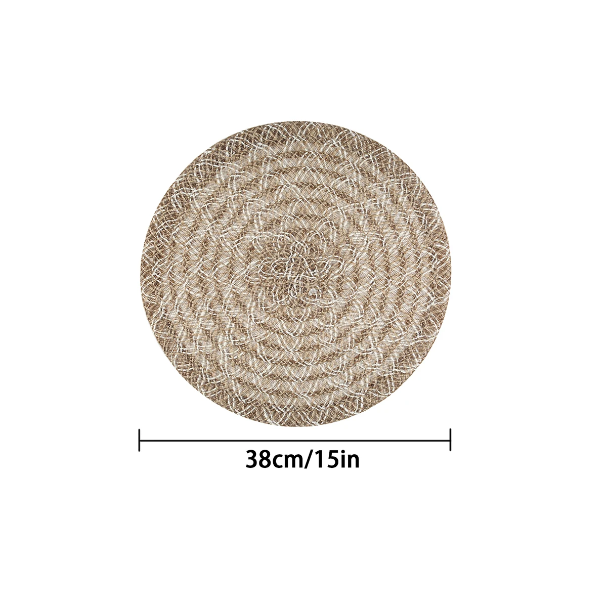 4/6PCS Natural Jute Placemats Heat-Resistant Non-Slip Table Mats for Dining Kitchen Table