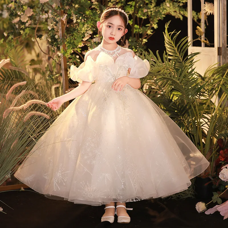 

2024 Princess Dress Sequin Evening Weddings Long Dresses Elegant Formal Ball Gown For Girls Birthday Gift