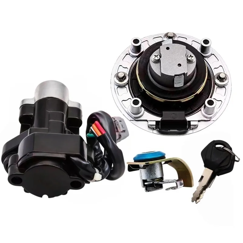 6 Wires For Suzuki GSXR 600 750 1000 SV650 GSX600F GSX750F TL1000R DL650 V-Strom Ignition Switch Lock Fuel Gas Cap Cover Set Key