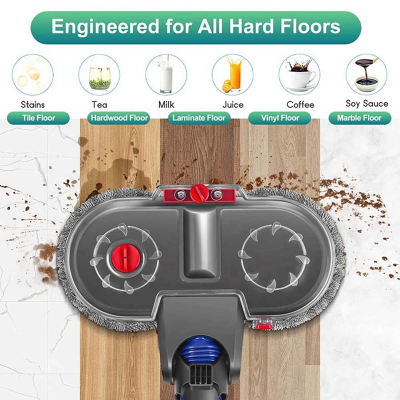 طقم رأس الممسحة الكهربائية لدايسون V7 V8 V10 V11 V15 جزء المكنسة الكهربائية مرفق الممسحة مع خزان المياه تنظيف خرقة القماش