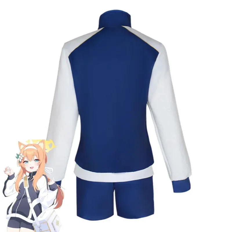 

CyAnime Game The Animation Blue Archive Iochi Mari Косплей Костюм Кампус Спортивный костюм Футболка Пальто Парик Взрослый женский сексуальный повседневный костюм