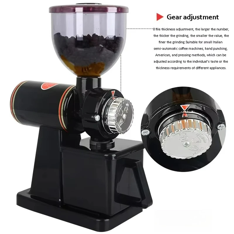 Electric Grinder machine  small household commercial fine grinding machine coffee 8 gear adjust bean grinder Bean crusher 100W
