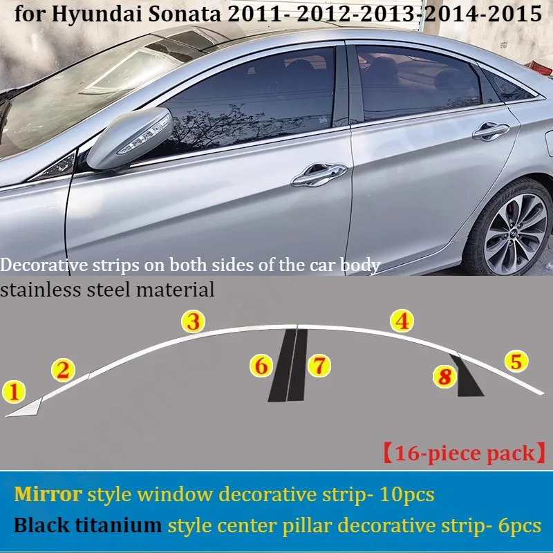 

for Hyundai Sonata 2011-2012-2013-2014-2015 stainless steel Window decorative bright strip