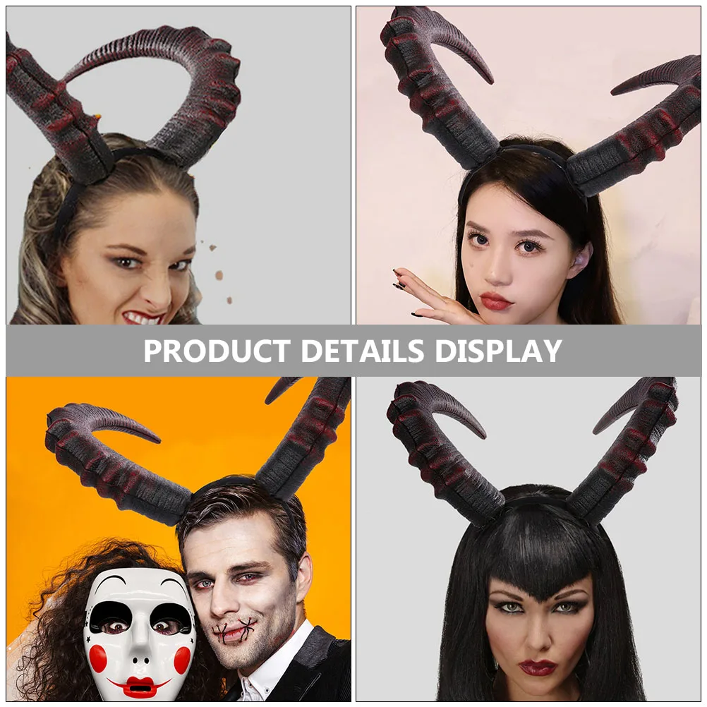 Large Horns Demon Horn Headpiece Cosplay Women Gothic Devils Animal Ox Horns Headwear Halloween Carnival Party Costume Props NEW