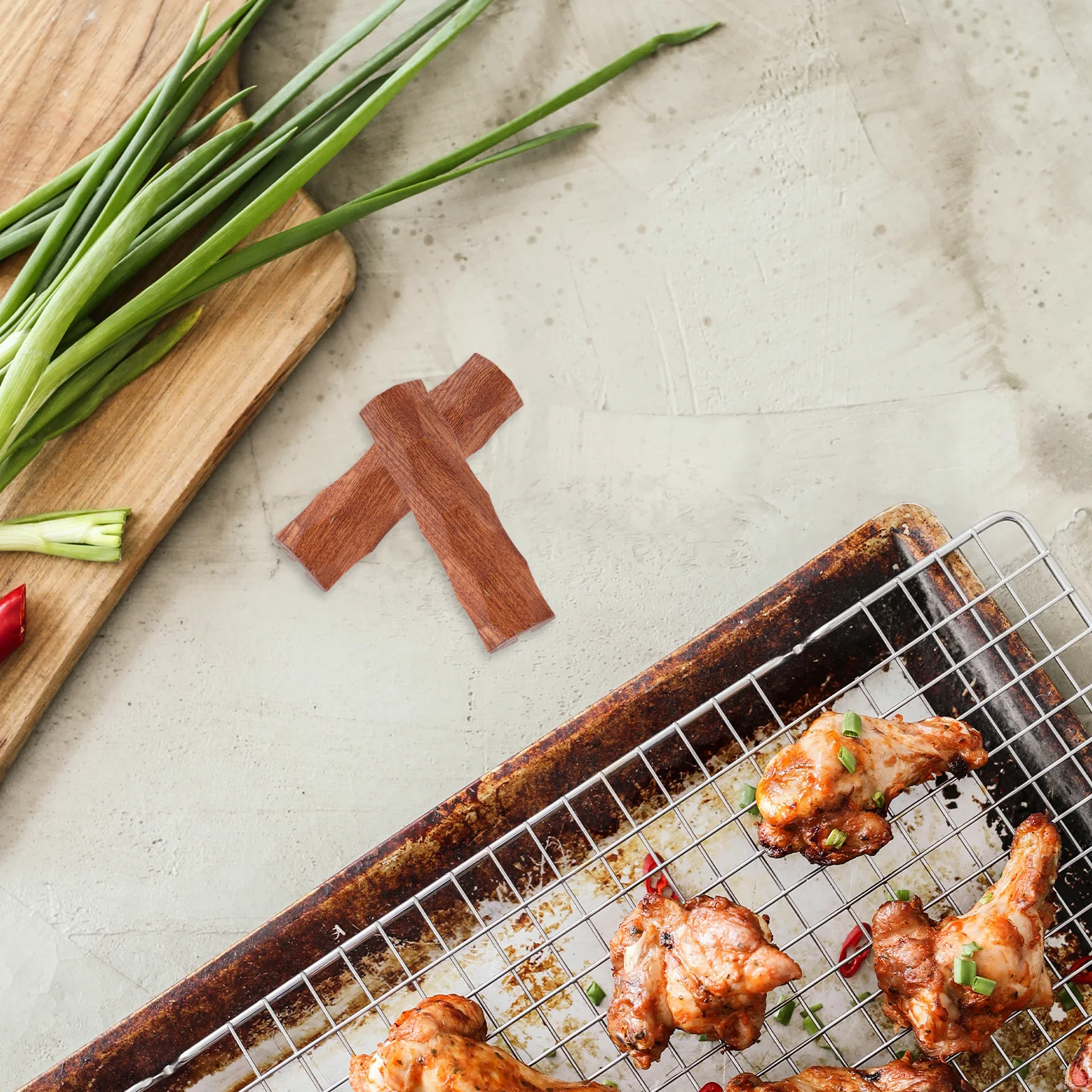 

1Pair Wooden Heat Resistant Pan Handle Covers Cast Iron Bbq Grill Pan Grips Outdoor Camping Insulated Protective Sleeve