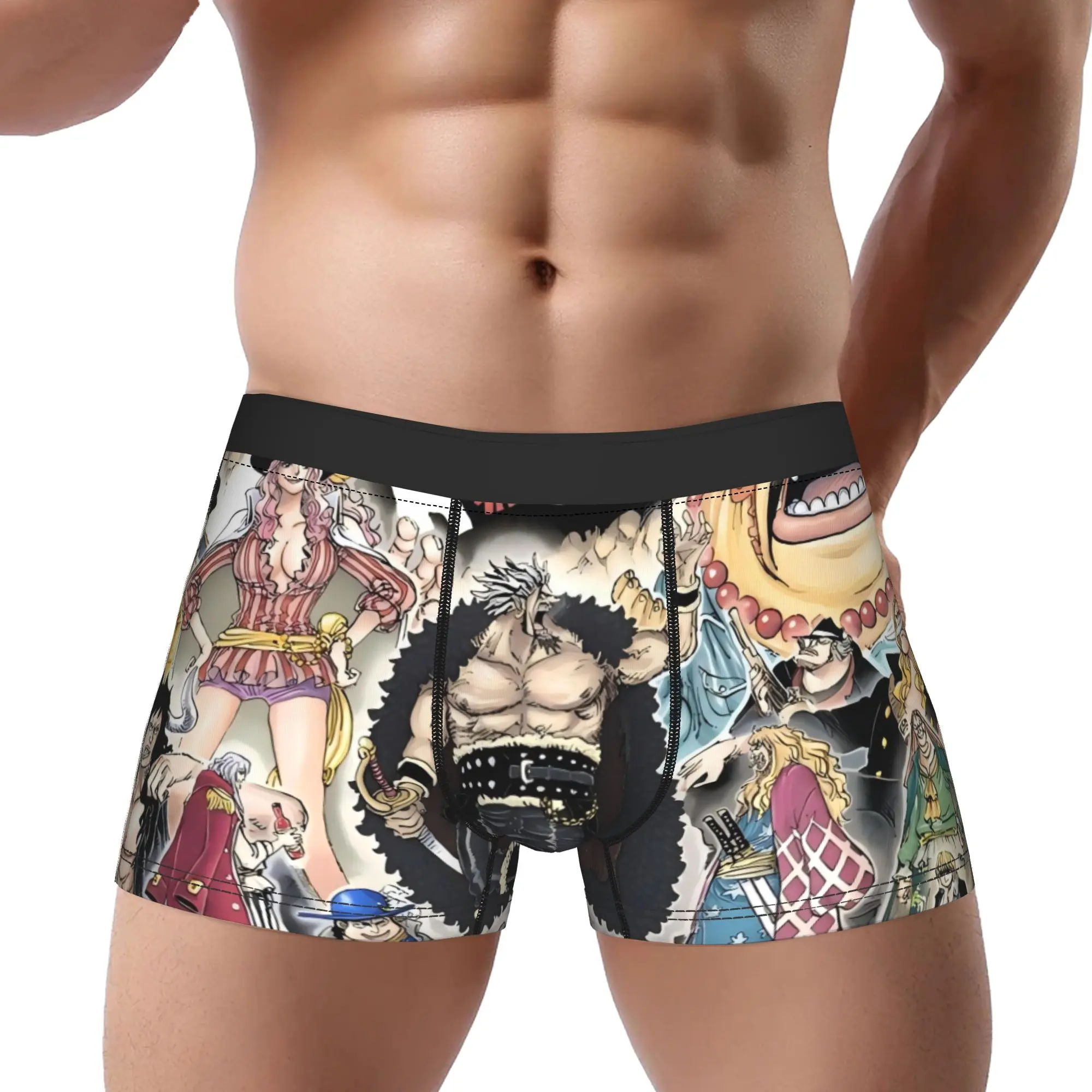 Rocks pirates One Piece Underpants Breathbale Panties Man Underwear Print Shorts Boxer Briefs