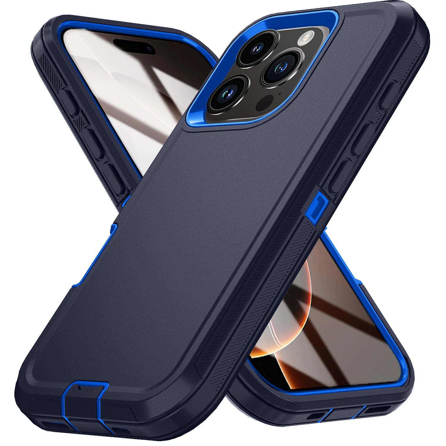 Funda de teléfono Armor Defender a prueba de golpes para iPhone 16 Pro Max 16E 13 12 Mini 14 Plus 11 15 Pro Max PC duro + funda trasera con soporte de TPU