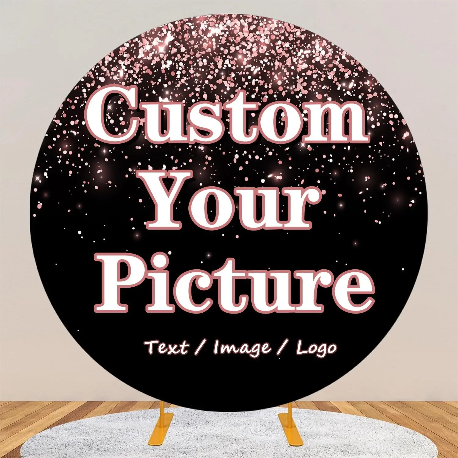 

Индивидуальный круглый фон Yeele с персонализированным текстом/изображением/логотипом для украшения дня рождения, свадьбы, фестиваля, вечеринки