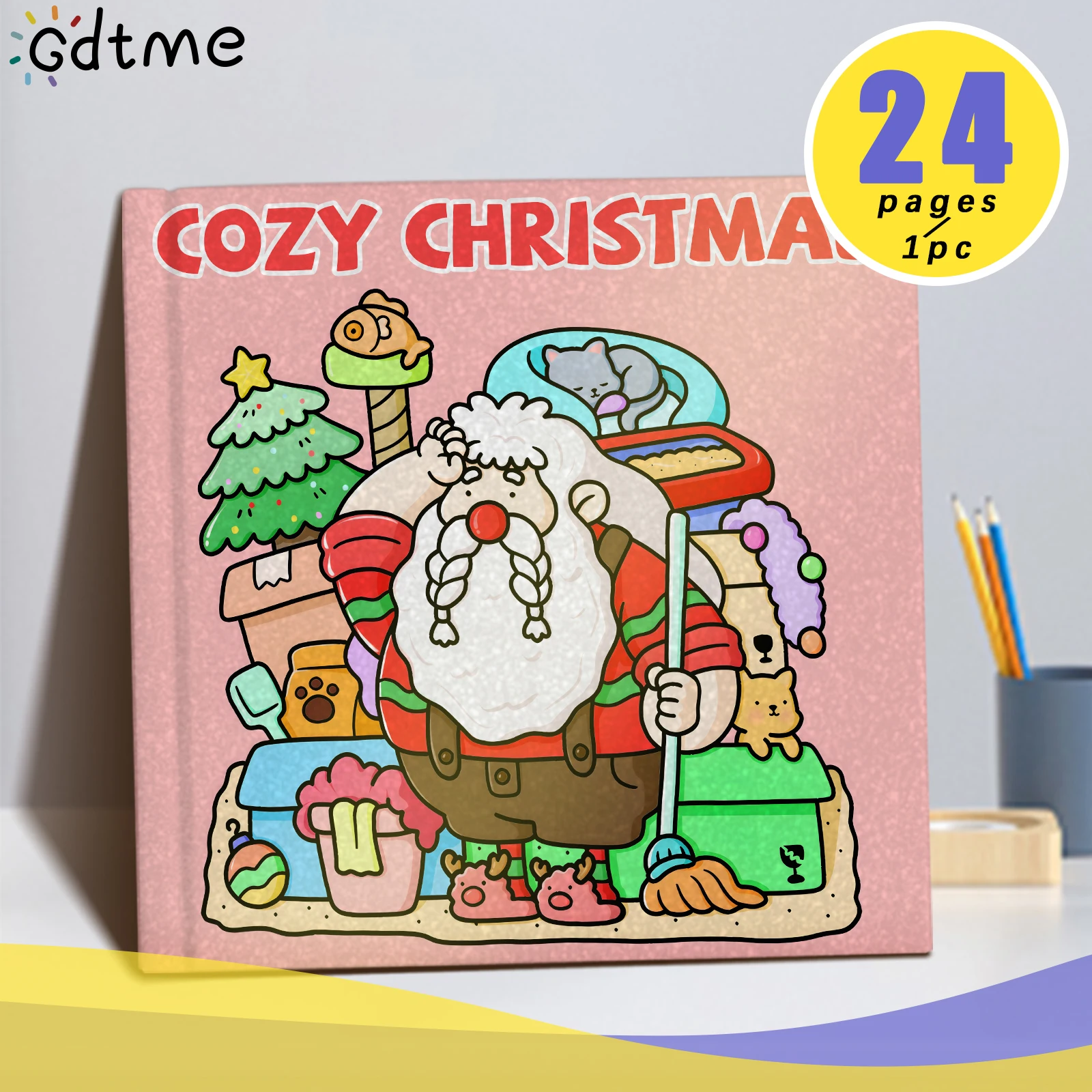 COZY Christmas Coloring Book for Adults Featuring Cute Cozy Daily Activities for Relaxation （Randomly give away 1 greeting card）