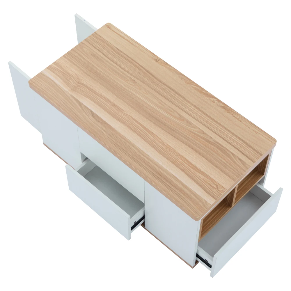 Moderner Couch-Couchtisch mit Dual-Lift-Mechanismus, versteckter Stauraum, Tragfähigkeit bis zu 50 kg, ideal für kleine Räume – Detail 14