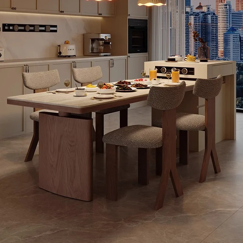 

Французский средневековый травертин, каменная плита, выдвижной островный стол, встроенный бытовой высококачественный кухонный многофункциональный островный стол