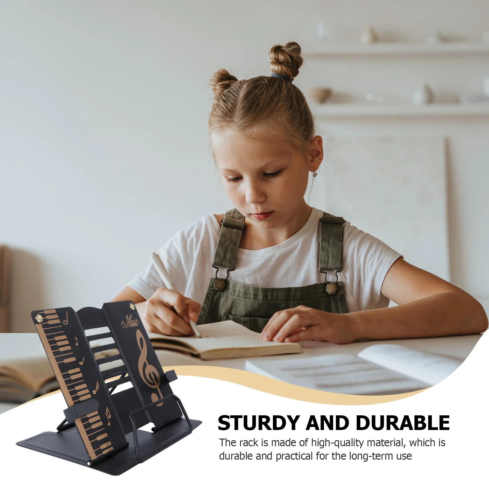 

1pc Multifunction Reading Rack Adjustable Desktop Book Stand For Home Office Classroom Library Use Metal Music Score Holder