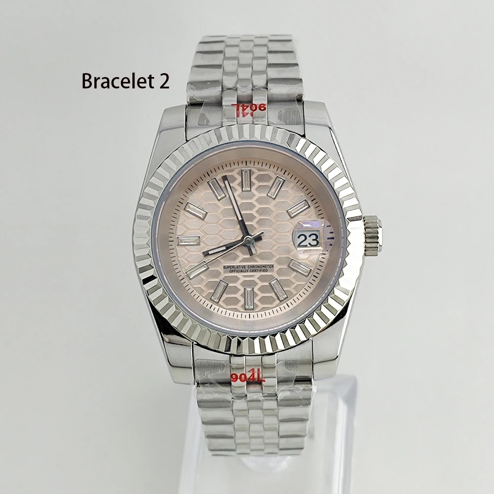 FAI DA TE NH35 36mm/39mm Honeycomb Texture Migliorata Nuovo Orologio Zaffiro Automatico Oyster NH35/36 Movimento Automatico Orologio