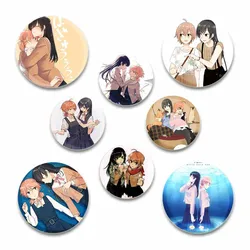 58/44/32mm Anime Bloom Into You Tinplate Pins Character Icon Badge Handmade Brooches for Backpack Clothes Decoration Gifts