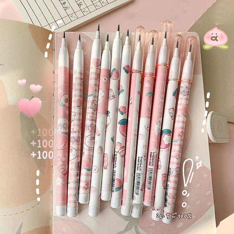 Cute Peach Eternal Non Sharpening Pencils Kawaii Mechanical Pencil Automatic Pens for School Korean Stationery Office Supplies