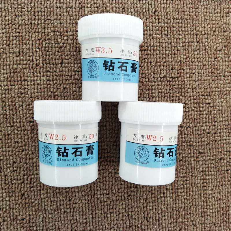 Emery grinding paste amber emerald agate mirror polishing paste water-soluble diamond paste w 3.5 w 2.5 cans 50g pack