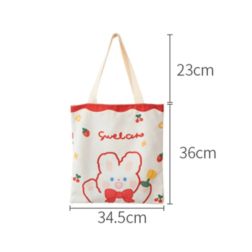 Bolso de lona para mujer, bolsa de hombro con estampado de dibujos animados, de doble cara, novedad