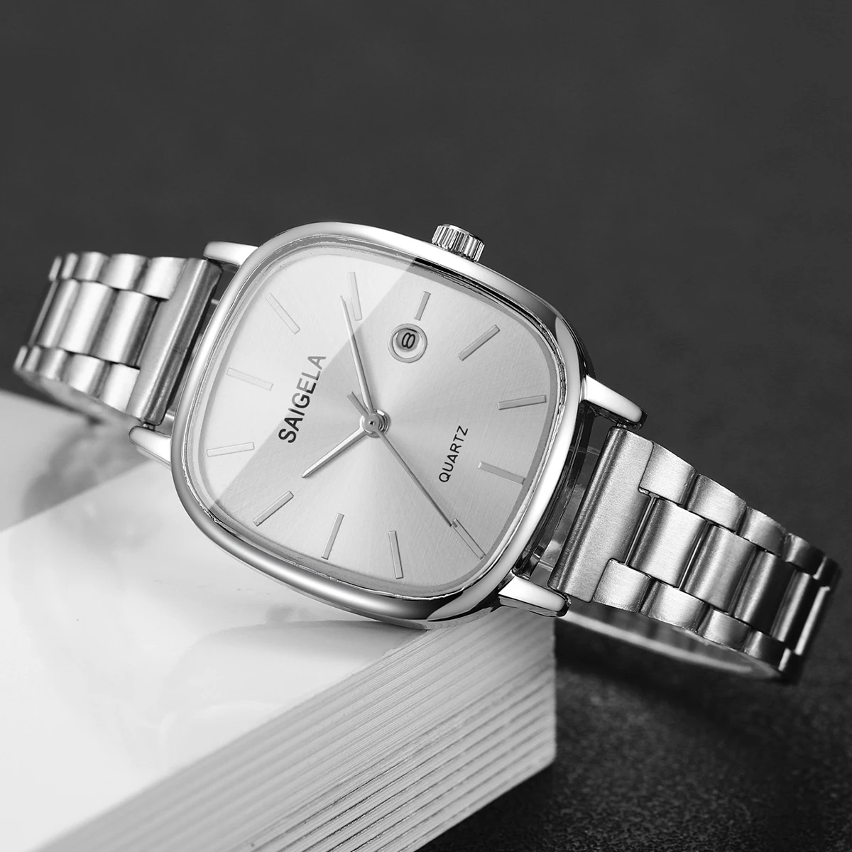 ساعات نسائية مربعة الشكل كاجوال بتقويم كوارتز ساعة للسيدات Reloj Mujer (بدون صندوق)