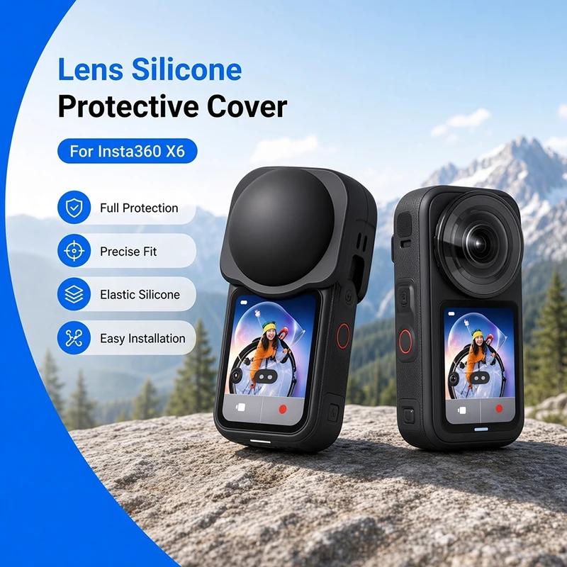 Lens Cap for Insta360 X6 Camera Silicone Protector Cover Anti Scratch for Insta 360 X6  Accessories Lens Protective Case