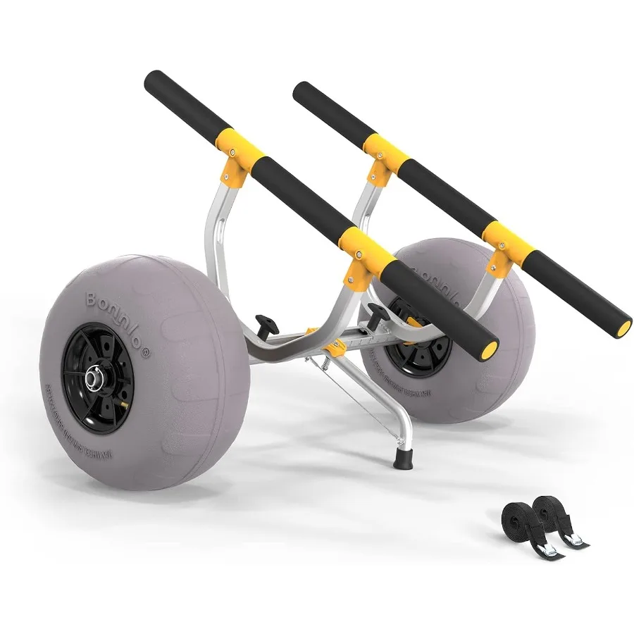 عربة شاطئ كاياك عرض قابل للتعديل 6.318.7 زورق عالمي دوللي عربة كاياك شديدة التحمل مع 12 بالون عجلات شاطئ مسنده