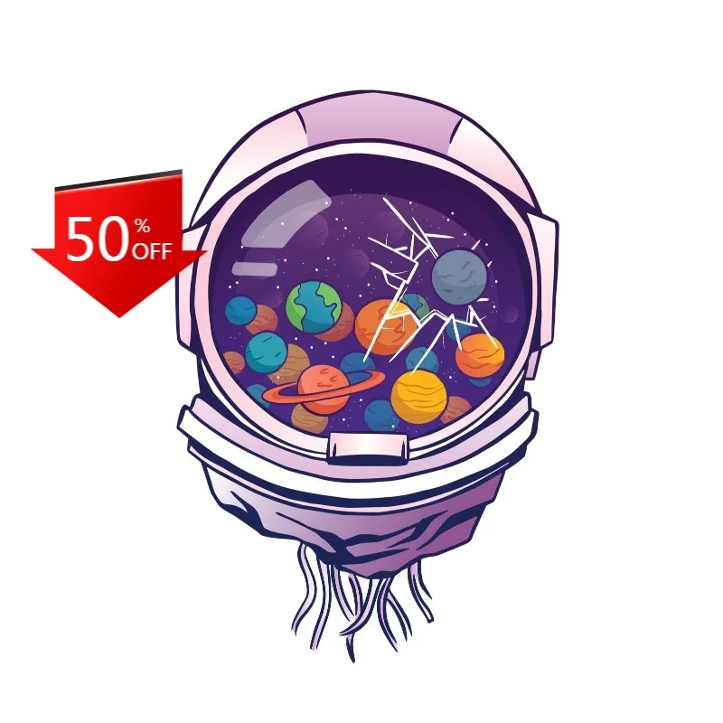 Astronaut Helmet Sticker Spaceman Planets Space Galaxy Solar System Head