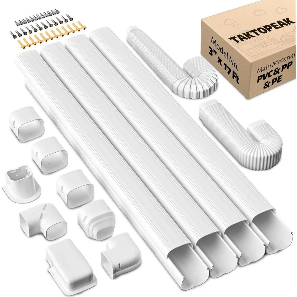 

PVC Line Cover Kit for Quick Installation on Mini Split AC, Central AC, and Heat Pump Systems