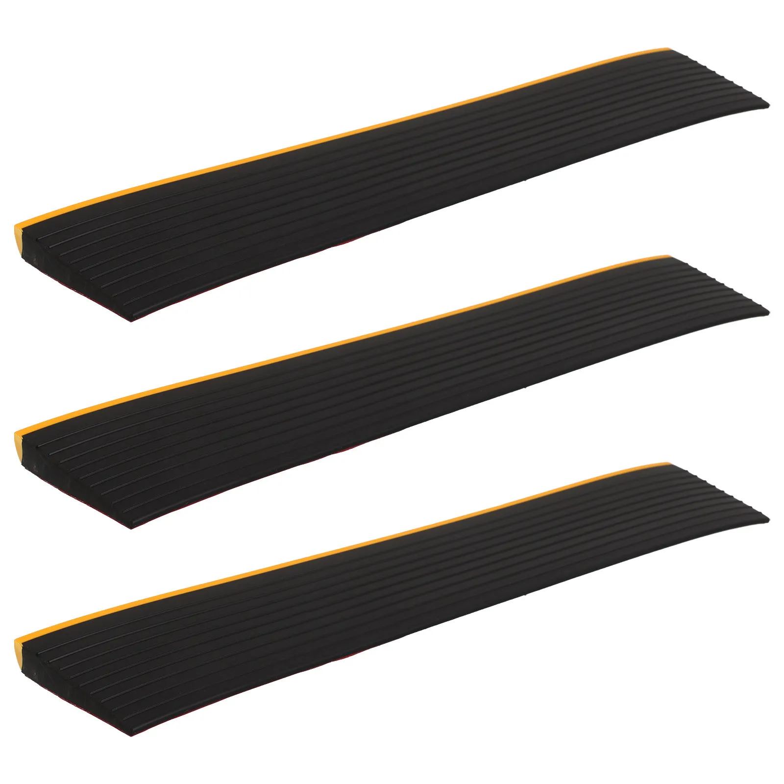 

3Pcs PVC Doorway Ramp 0. Soft Threshold Transition Mat for Robot Vacuum Cleaners Wheelchairs Strollers Bathroom Accessibility