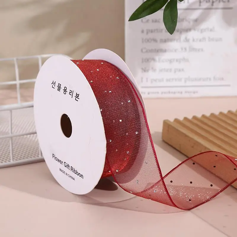 2. 5/4cm Heißprägeband für Haaraccessoires, Organzaband für handgemachte Schleifen, Haarspangen, Kleidungsstücke, Geschenkverpackungen. – Detail 12