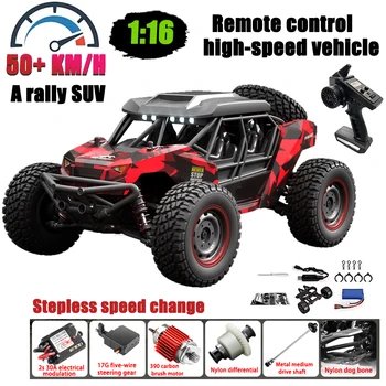 Nowy 16106:16 50 Km/h Samochód RC 4WD zdalnie sterowany, zdalnie sterowany SUV z LED, Drift Monster Truck dla dzieci, 390 Brushless 144001 Zabawki