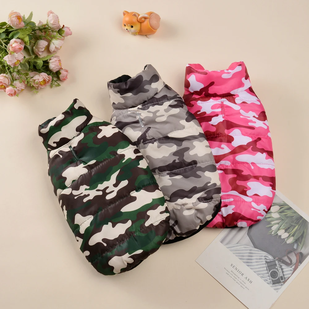 Wasserdichte warme Hundekleidung für kleine und mittelgroße Hunde, wendbare Winter-Haustierjacke, gepolsterte Weste, leichtes Welpenmantel-Kostüm – Detail 3