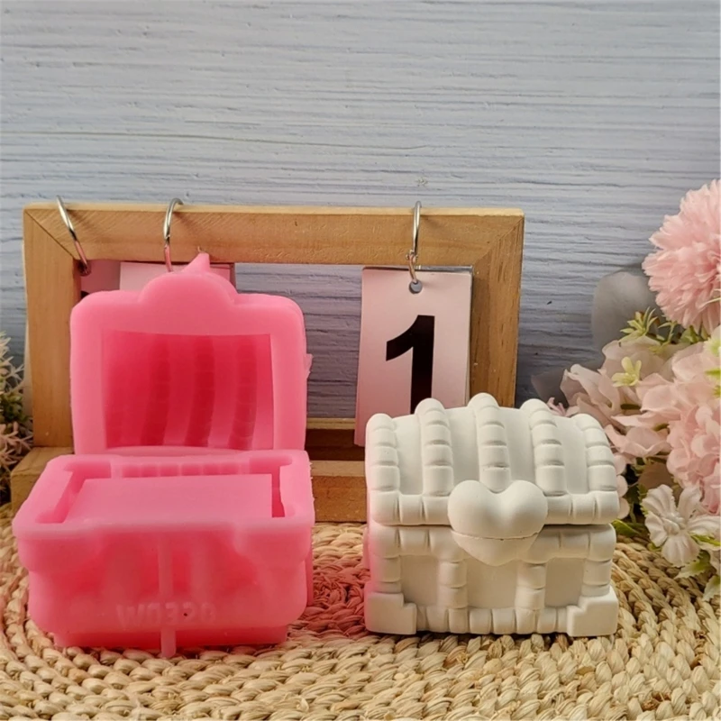 Storage Box Mould Flexible Silicone Mold for Candle Jar Jewelry Organizers Mould