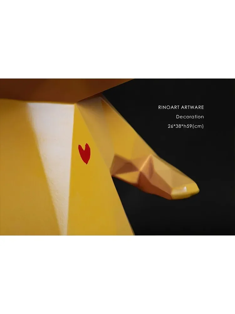 幸運の鶏 黄色の彫刻 入口飾り 幸運の置物 アート