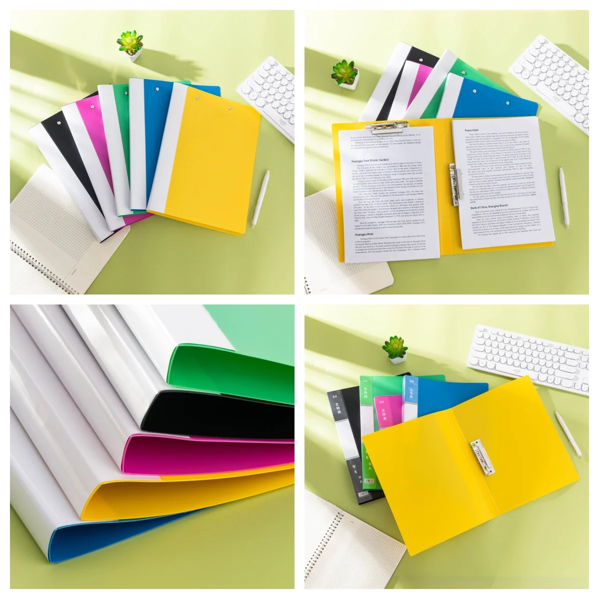 

A4 Folder Thickened Strong Double Clip Single Clip Document Folder Clipboard File Folder Office Supplies Material Folder