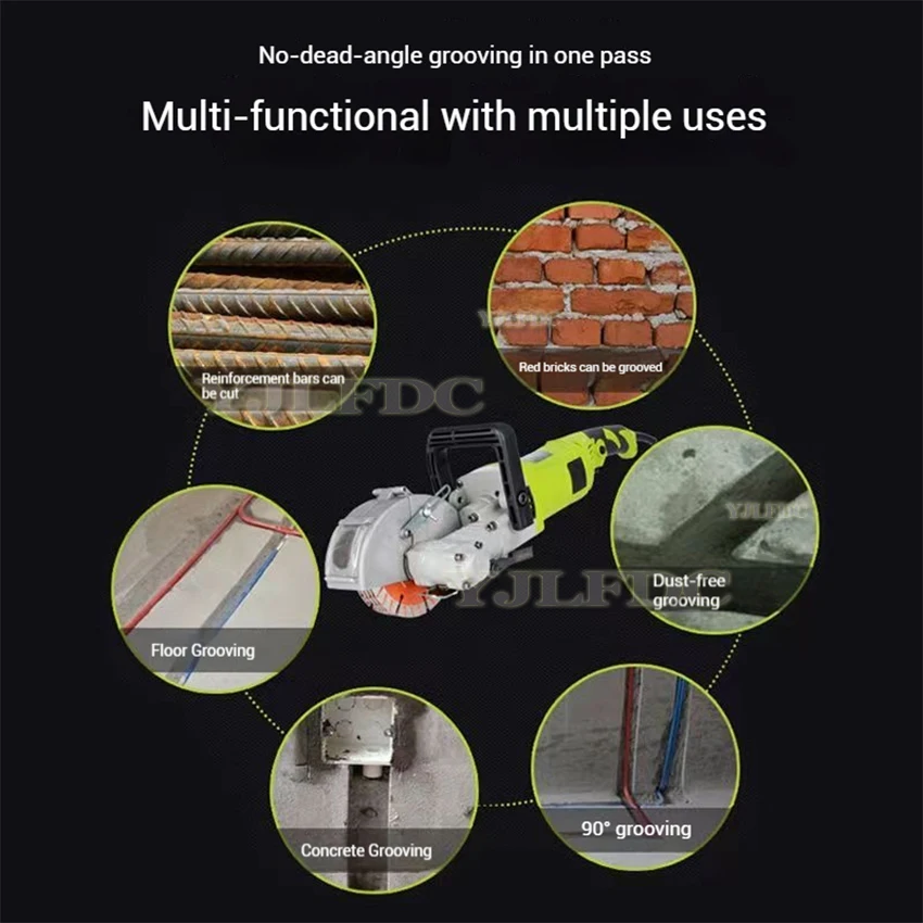 7280W 220V Electric Wall Slotting Machine Dust Free Wall Groove Cutting Slotting Machine Circular Saw Hydropower Installation