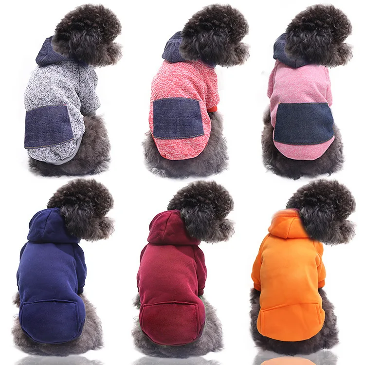 Multicolor Soft Fleece Warm Hoodie Blank Custom Printed Pet Casual Clothes