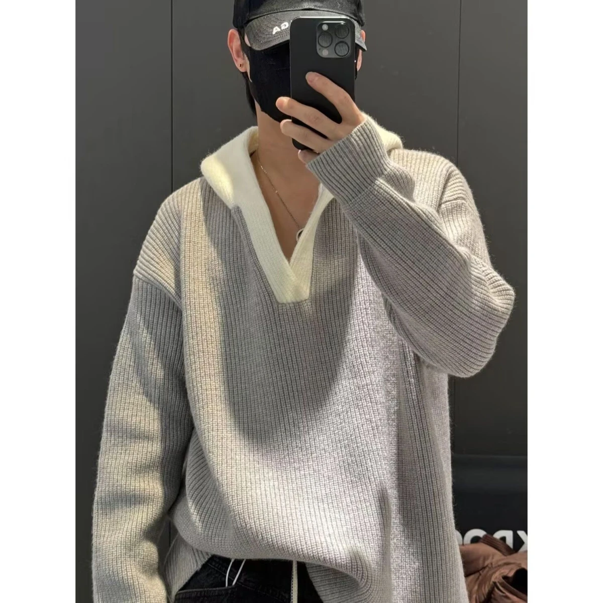 

Мужской вязаный кардиган-свитер с V-образным вырезом на осень-зиму, повседневный, длинный рукав, из полиэфирного волокна, молодежный, модный тренд