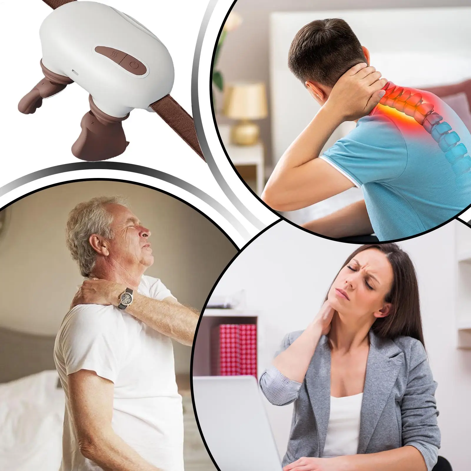 

Массажер для шеи с подогревом, беспроводной нагрев, уход за здоровьем, электрический портативный массажер для плеч для женщин, папа, мамы, домашний офис, тренажерный зал