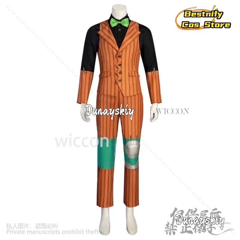 CosplayLEGENDS فروي مون تأثيري AZ أنيمي زي البرتقال شريط موضة الدعاوى سترة الأخضر ربطة القوس فيونكة طويلة الأبيض الباروكات هالوين الدعاوى